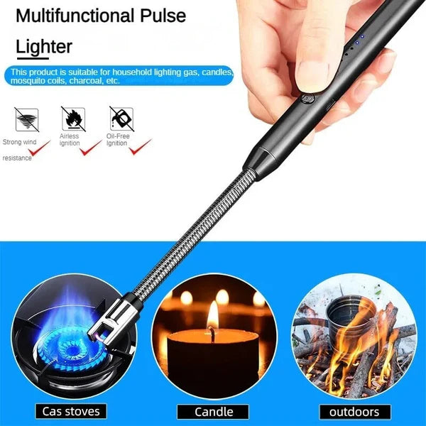 Rechargeable Flameless Arc Lighter – Windproof USB Electric Plasma Lighter for Candles, Kitchen, BBQ, Camping