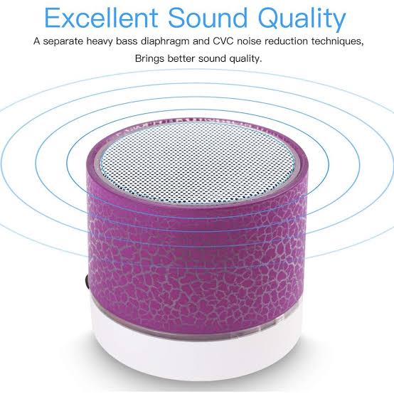 Compact LED Bluetooth Speaker with SD Card Support, USB Port, FM Radio, Rechargeable Battery, and Deep Bass Sound Quality