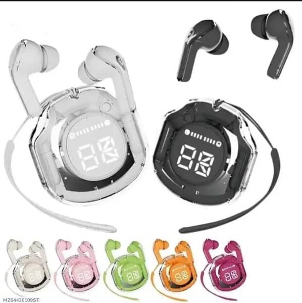 Air 39 with pouch Transparent Bluetooth Earbuds | Crystal-Clear Sound, Deep Bass, ENC Noise Cancellation, HD Calling, Bluetooth 5.3
