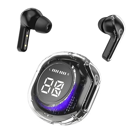 Air 39 with pouch Transparent Bluetooth Earbuds | Crystal-Clear Sound, Deep Bass, ENC Noise Cancellation, HD Calling, Bluetooth 5.3