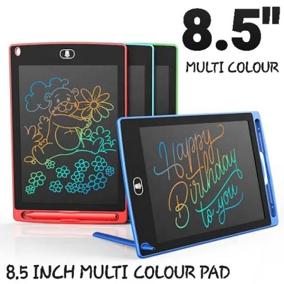 LCD Writing Tablet 8.5 Inch – Multicolor Screen, Eye Protection, Portable E-Note Pad for Kids, Students, Home & Office Use