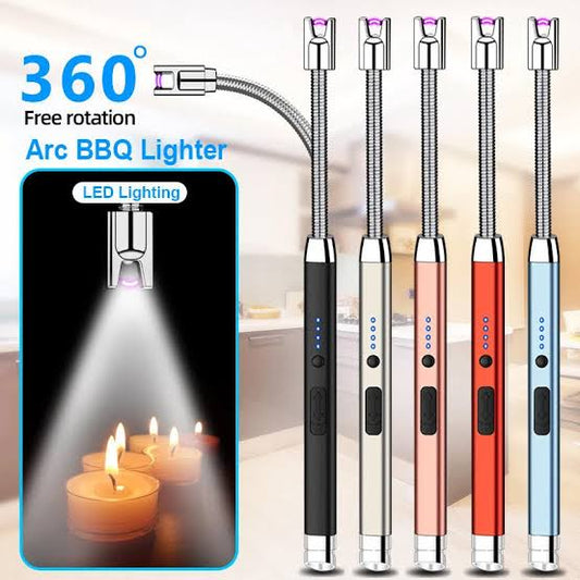 Rechargeable Flameless Arc Lighter – Windproof USB Electric Plasma Lighter for Candles, Kitchen, BBQ, Camping