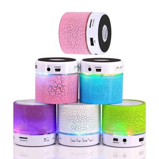 Compact LED Bluetooth Speaker with SD Card Support, USB Port, FM Radio, Rechargeable Battery, and Deep Bass Sound Quality